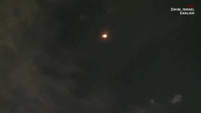 Israel&rsquo;s Iron Dome missiles intercept Hamas rockets in Zikim, near Gaza