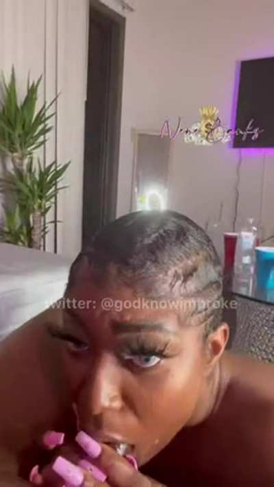 BBC Blowjob Deepthroat Ebony Ebony Couple Eye Contact Sloppy Porn GIF by dolodang