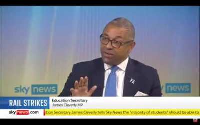 #NiallPaterson: The RMT have made it clear there needs to be a significant increase in the offer.. what's your view on what they're asking for? #JamesCleverly: They've a very good salary package &amp;amp; ridiculously good terms &amp;amp; conditions.. it's wrong 