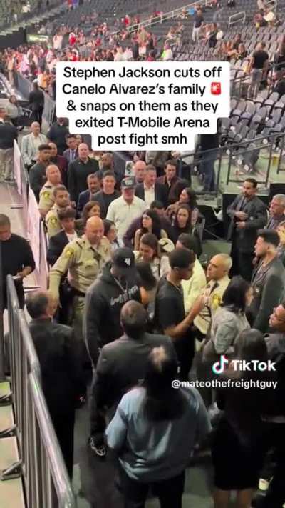EX-NBA player Stephen Jackson gets mad at Security when asked to wait.