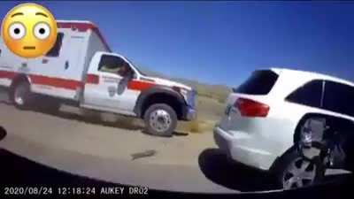 Angry ambulance driver