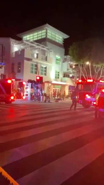 [OC] Idiot kid was drifting recklessly on top of the building, lost control and flew into the McDonald&rsquo;s across the street. Lucky idiot because there were no injuries.