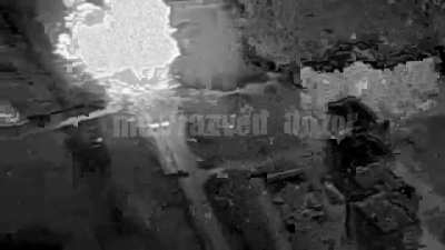 Russian airstrike on two Ukranian BM-27 Uragans with a Iskander-M or Tornado-S + aftermath (50.062300, 36.195200)