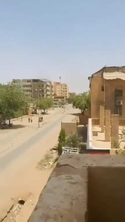 Missile hitting a building in Sudan today