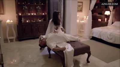Barbara de Regil  sexily stripping (not actually) for an old guy