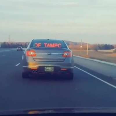 driver spreads important message via illuminated panel