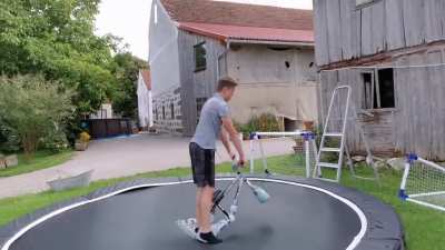 Trampoline bike session went a bit wrong today