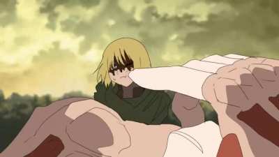 Armin "outsmarts" The Female Titan (by @superOCreeta931)