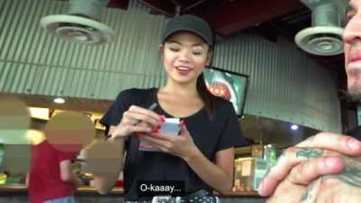 Asian Waitress Gets Rough Fuck with a Client