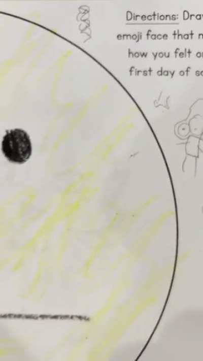 My 7yo daughter&rsquo;s school asked them to draw an emoji that showed how they felt about the first day of school&hellip;