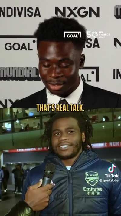 Saka reacts to fans answering the question &ldquo;Would you take winning the league but Saka goes in the summer?&rdquo; 