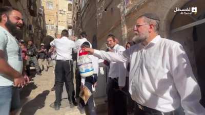Jewish Colonizers Mocking A Palestinian Man After Taking Over His Home