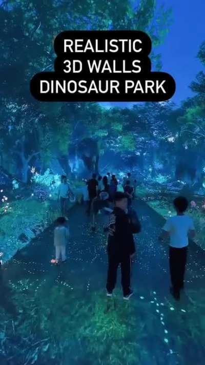 Realistic 3D walls dinosaur park