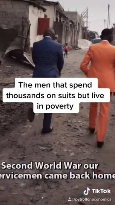 &lsquo;Guys that spend thousands on suits but live in poverty&rsquo;, Via @pytrofloneconomics (Willard Economics)Tiktok