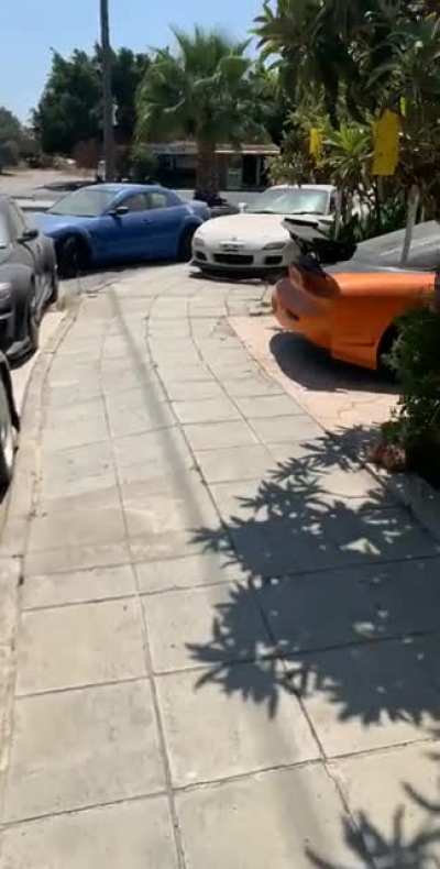 Pile up of old rotaries outside someone&rsquo;s house in Cyprus