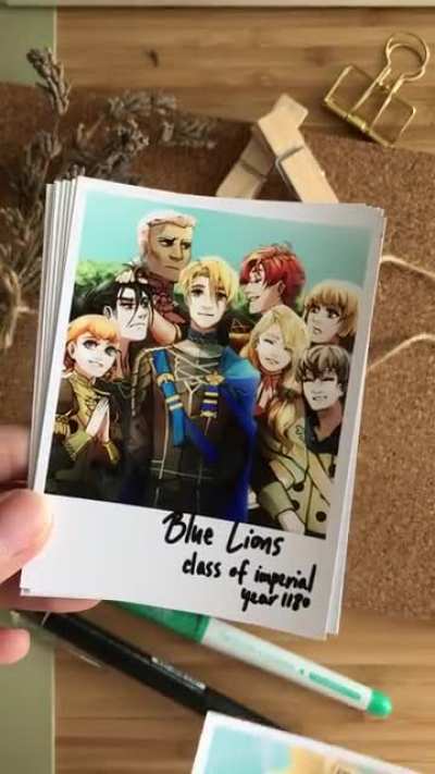 I spent the last month making a little mock-Polaroid print set of some &ldquo;garreg Mach yearbook photos!&rdquo;