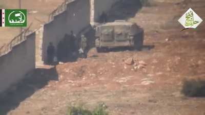 Opposition ATGM team engages an SAA BMP during the fighting for the Airforce Technical College in Aleppo - 2016
