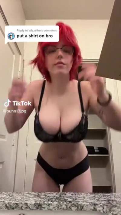 She prefers no shirt