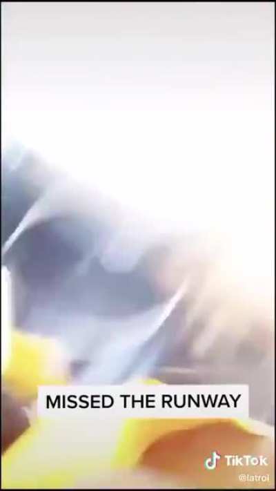 Plane lands on top of the water