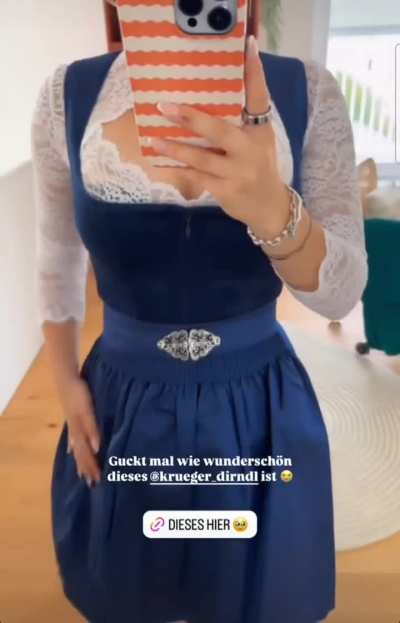 German influencer "Julia Beautix" in a dirndl 