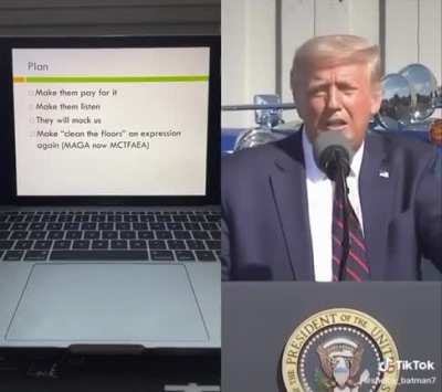 Trump&rsquo;s speech on the California fires in a Powerpoint Presentation