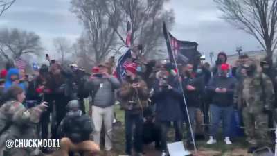 Trump idiots fighting CNN&rsquo;s equipment at Capitol.