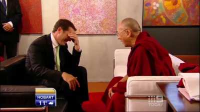 WCGW telling the Dalai Lama a joke