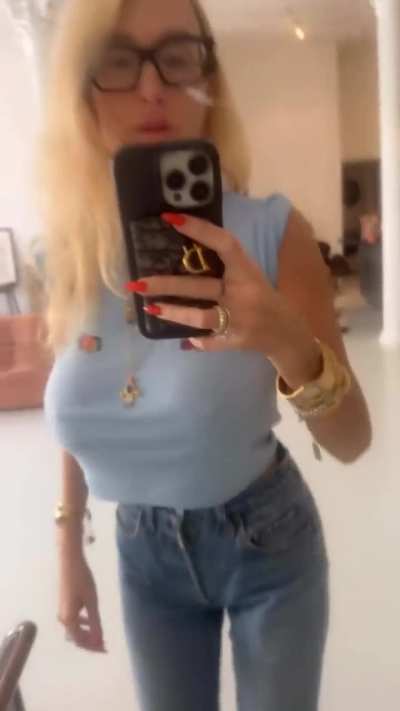 Light blue top