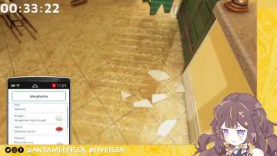 Anya's stream has to end immediately if she drops the pizza on the floor