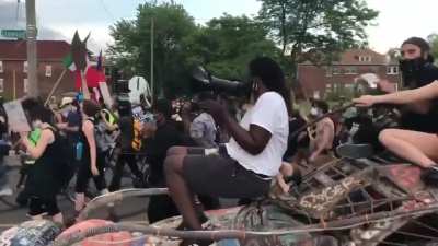 A Protest in Detroit blasting a Dirtybird track with a new chant. Original track is "Line Five - Bruno Furlan"