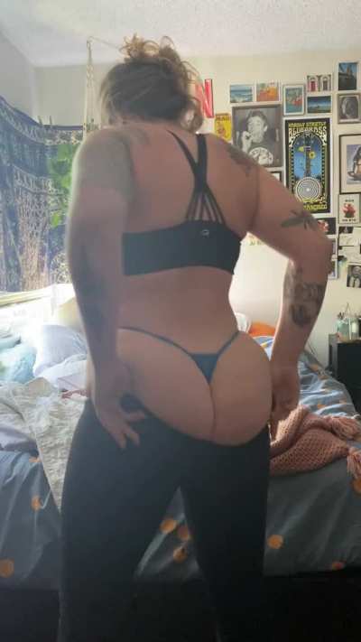 The daily struggle of forcing my ass into workout tights