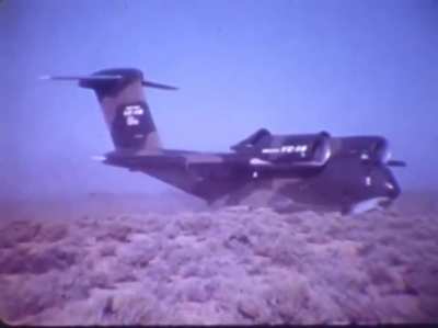 Boeing YC-14 prototype shows off its STOL capabilities from an unprepared field