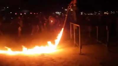Flaming rope jump always brings some great outcome 🤔 WCGW?
