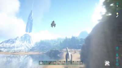 [Ark] Spawned a hilariously high level Ankylo, flew so high that god himself smote me