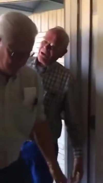 85yr. old dad cries after his kids track down his war buddy bff who he hasn't seen or heard from in 60+ yrs.. They trick their dad by having his war buddy knock on the door and ask for "Tex" (no one ever called their dad Tex except his bff from the war)