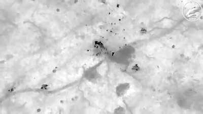 A massive amount of drone dropped grenades on russians in Krynky.