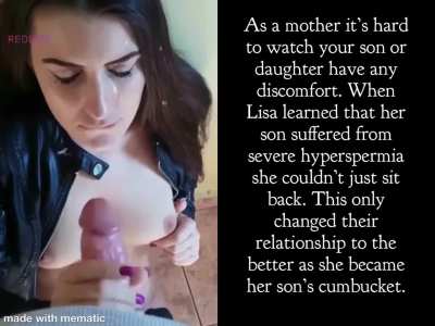 Mom helps him with his hyperspermia