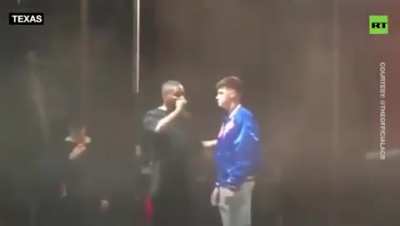 Rapper YG harrases and pushes a fan for not saying "Fuck Trump"