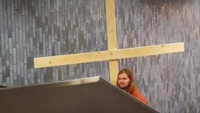 Jesus takes the elevator