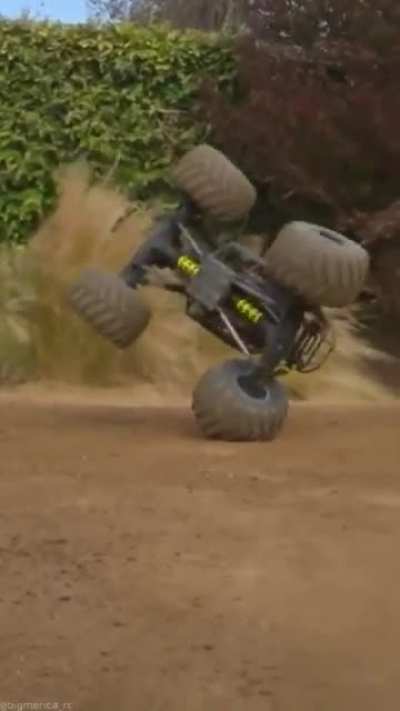 Beautiful performance by a monster truck driver
