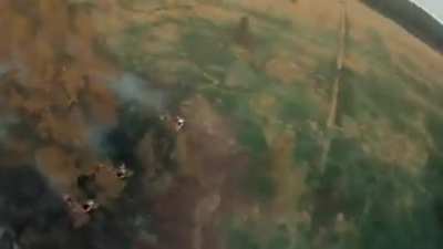 Armored fighting vehicles participating in Exercise Gauntlet Strike 2020 filmed by Australian Army Drone Racing Team