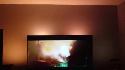 Hue Sync Before/After Demo- 75" screen with 4 playbars