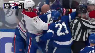 Things get heated between Tampa Bay and Montreal as multiple fights break out on the ice at the same time