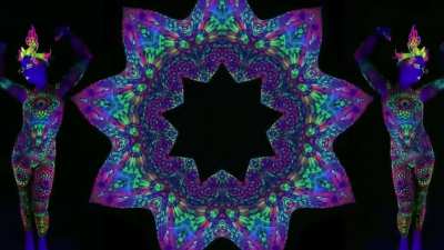 Jacqueline- nude glowing human kaleidoscope