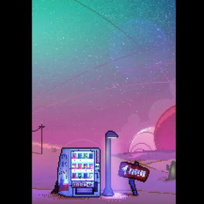 Functional vending machine in the desert