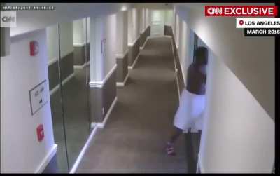 P. Diddy beats his girlfriend at a hotel