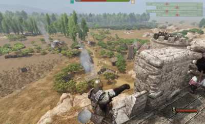 The trebuchet is for destroying walls not making headshots! Trebuchet operator: Hold my grain