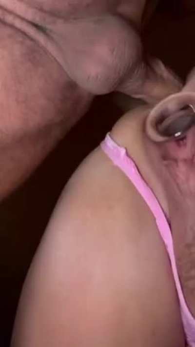 Anal DP with hubby and glass toy