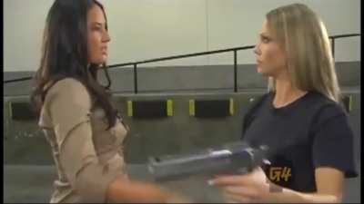Olivia Munn and Nikki Tomlinson 