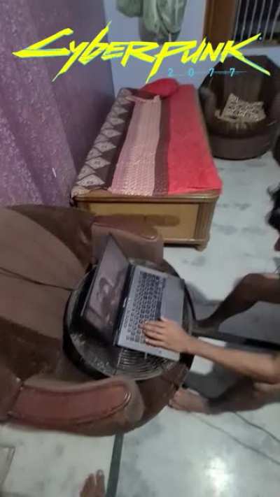 POV: laptop cooling isn't enough so you cool yourself instead